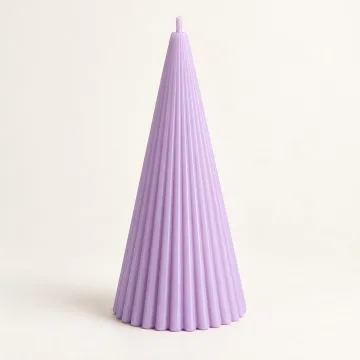 Derben Clove Lavender Scented Ribbed Cone Candle for Home Décor