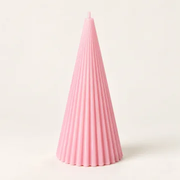 Derben Clove Light Pink Ribbed Cone Scented Candle