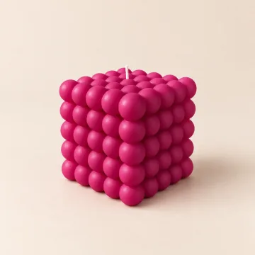 Derben Clove Magenta Bubble Cube Scented Candle for Décor