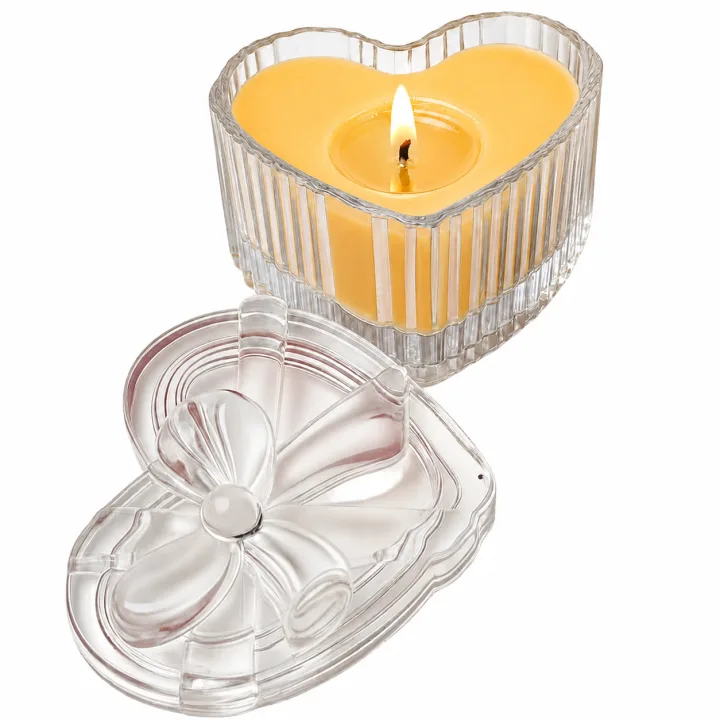 Derben Clove Orange Heart-Shaped Glass Jar Candle with Lid