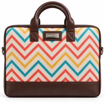 Eco Friendly Laptop Messenger Office Bag for Men and Women - Zigzag Print