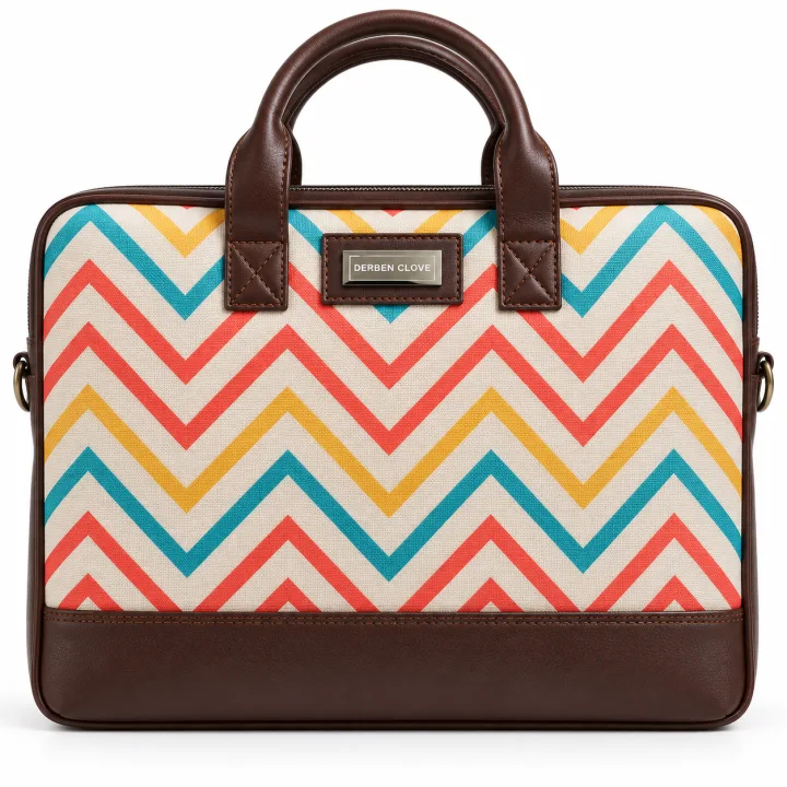 Eco Friendly Laptop Messenger Office Bag for Men and Women - Zigzag Print