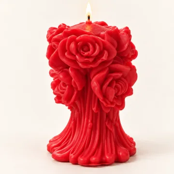 Derben Clove Red Rose Bouquet Candle for Home Decor & Gifting