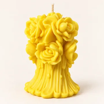 Derben Clove Yellow Rose Bouquet Candle for Home Decor & Gifting
