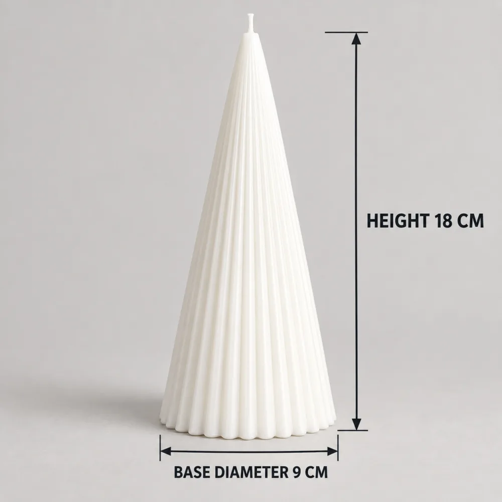 Derben Clove White Scented Cone Pillar Candle for Home Décor