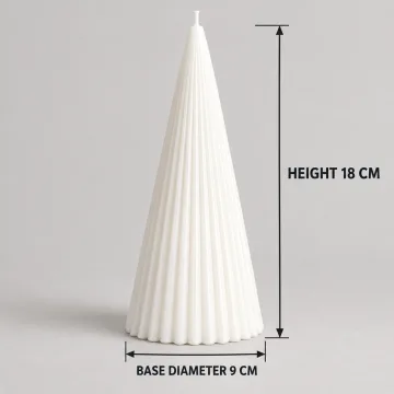 Derben Clove White Scented Cone Pillar Candle for Home Décor