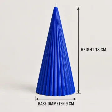 Derben Clove Royal Blue Scented Cone Pillar Candle for Home Décor