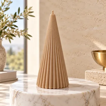 Derben Clove Brown Scented Cone Pillar Candle for Home Décor