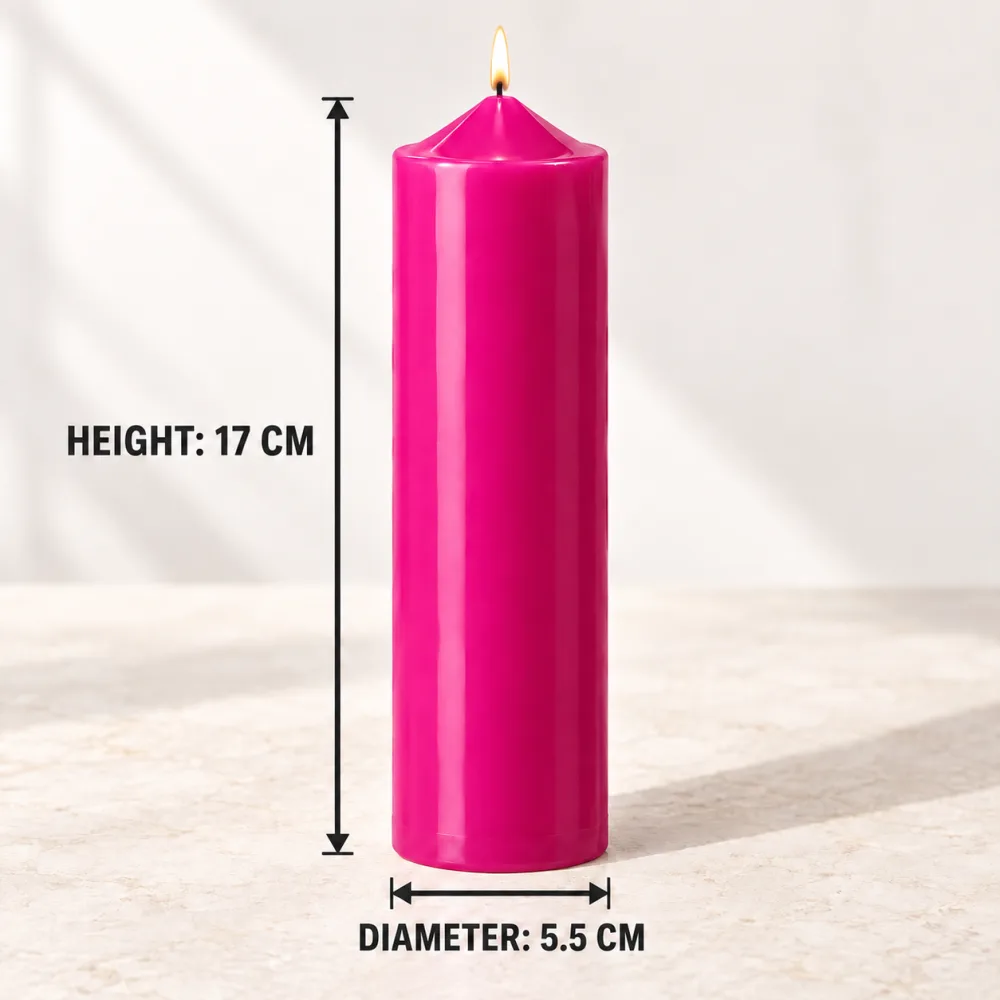Derben Clove Magenta Tall Scented Pillar Candle for Décor