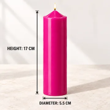 Derben Clove Magenta Tall Scented Pillar Candle for Décor