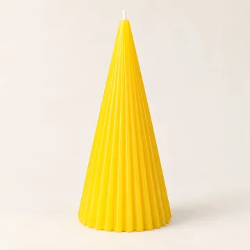 Derben Clove Yellow Ribbed Cone Scented Candle for Décor