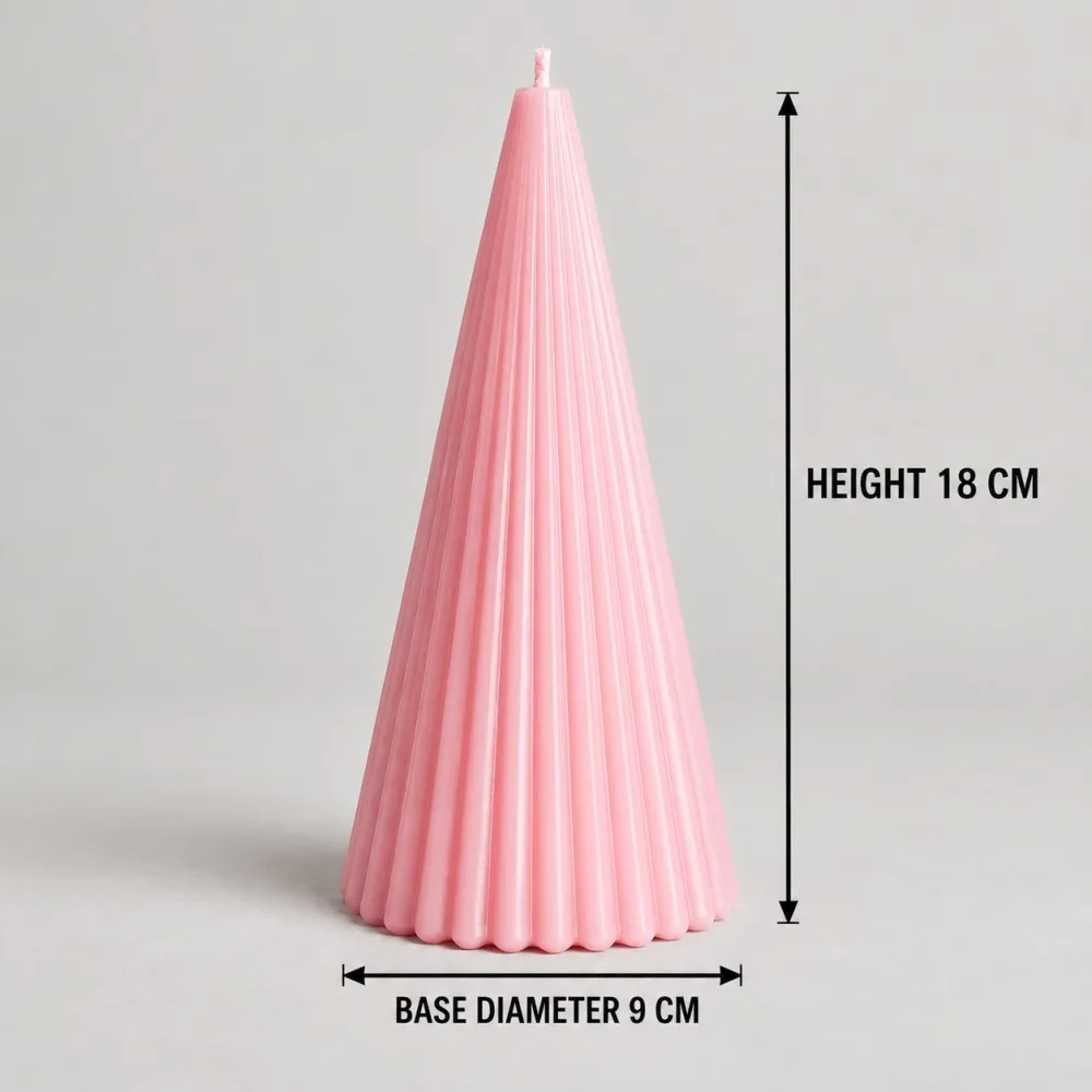 Derben Clove Light Pink Ribbed Cone Scented Candle