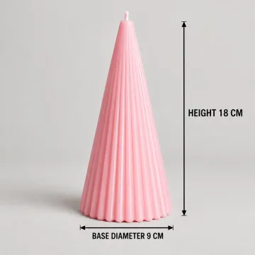 Derben Clove Light Pink Ribbed Cone Scented Candle