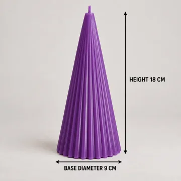 Derben Clove Purple Ribbed Cone Scented Candle for Décor
