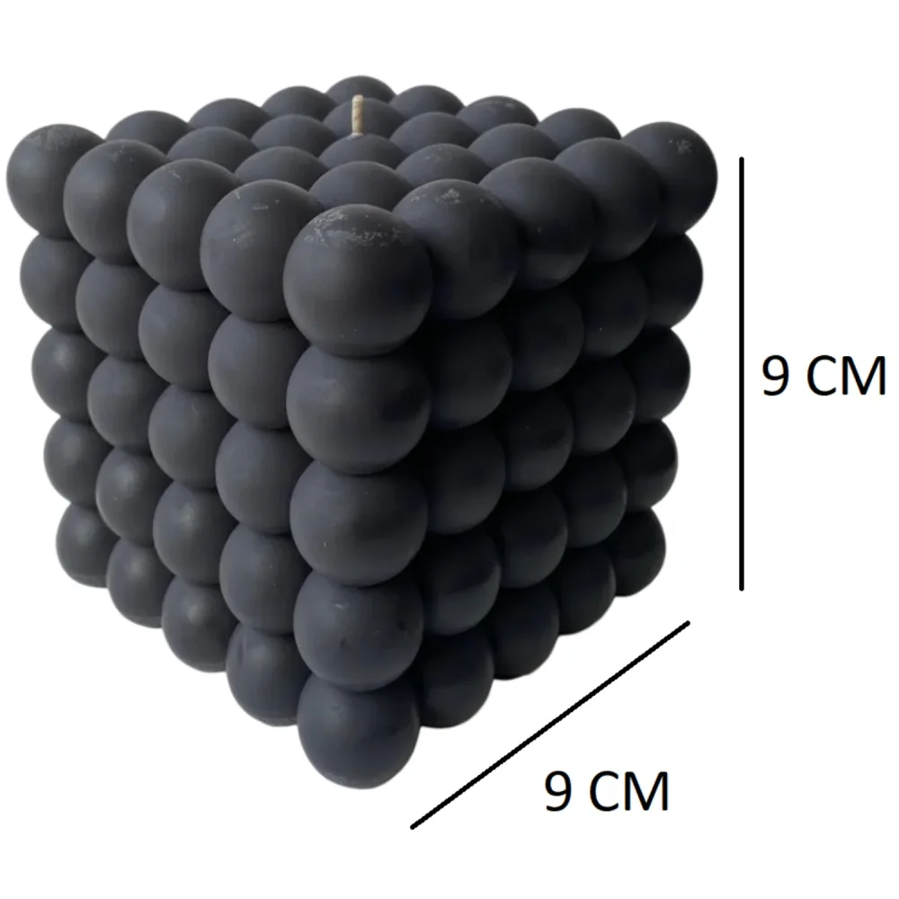 Derben Clove Black Bubble Cube Candle for Home Décor