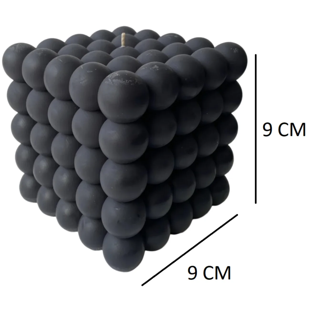 Derben Clove Black Bubble Cube Candle for Home Décor