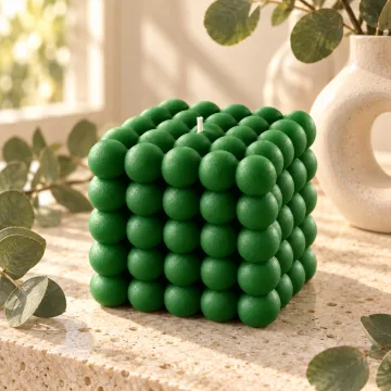 Derben Clove Green Bubble Cube Candle for Home Décor