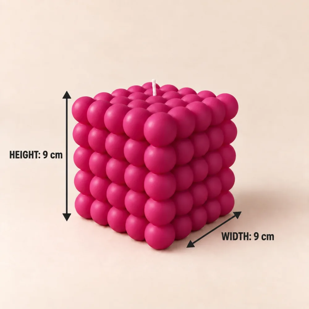 Derben Clove Magenta Bubble Cube Scented Candle for Décor