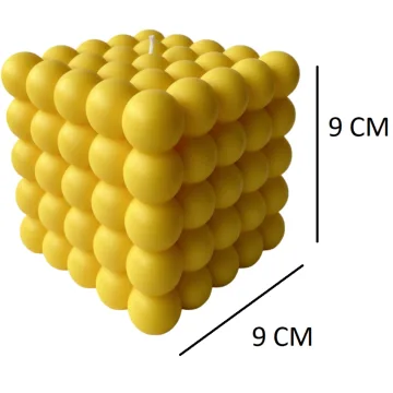 Derben Clove Yellow Bubble Cube Candle for Home Décor