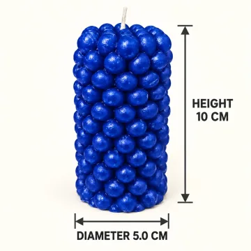Luxury BLUE Scented Candle Long Bubble Pillar Fancy Candles