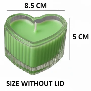 Derben Clove Green Heart-Shaped Glass Jar Candle with Lid