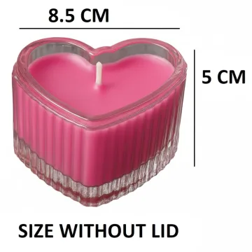 Derben Clove Pink Heart Glass Jar Scented Candle with Lid