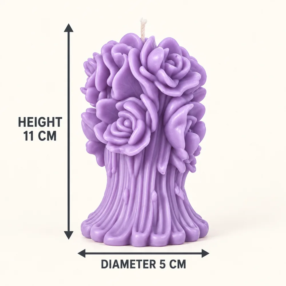 Derben Clove Rose Bouquet Candle for Home Decor & Gifting