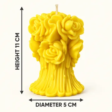 Derben Clove Yellow Rose Bouquet Candle for Home Decor & Gifting