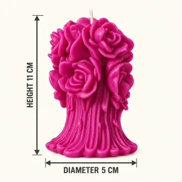 Derben Clove Magenta Rose Bouquet Candle for Home Decor & Gifting