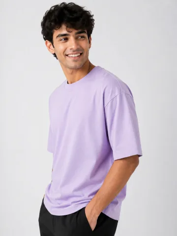 Plain Oversized T Shirt for Men | Baggy Cotton Loose Gym Fit Tee