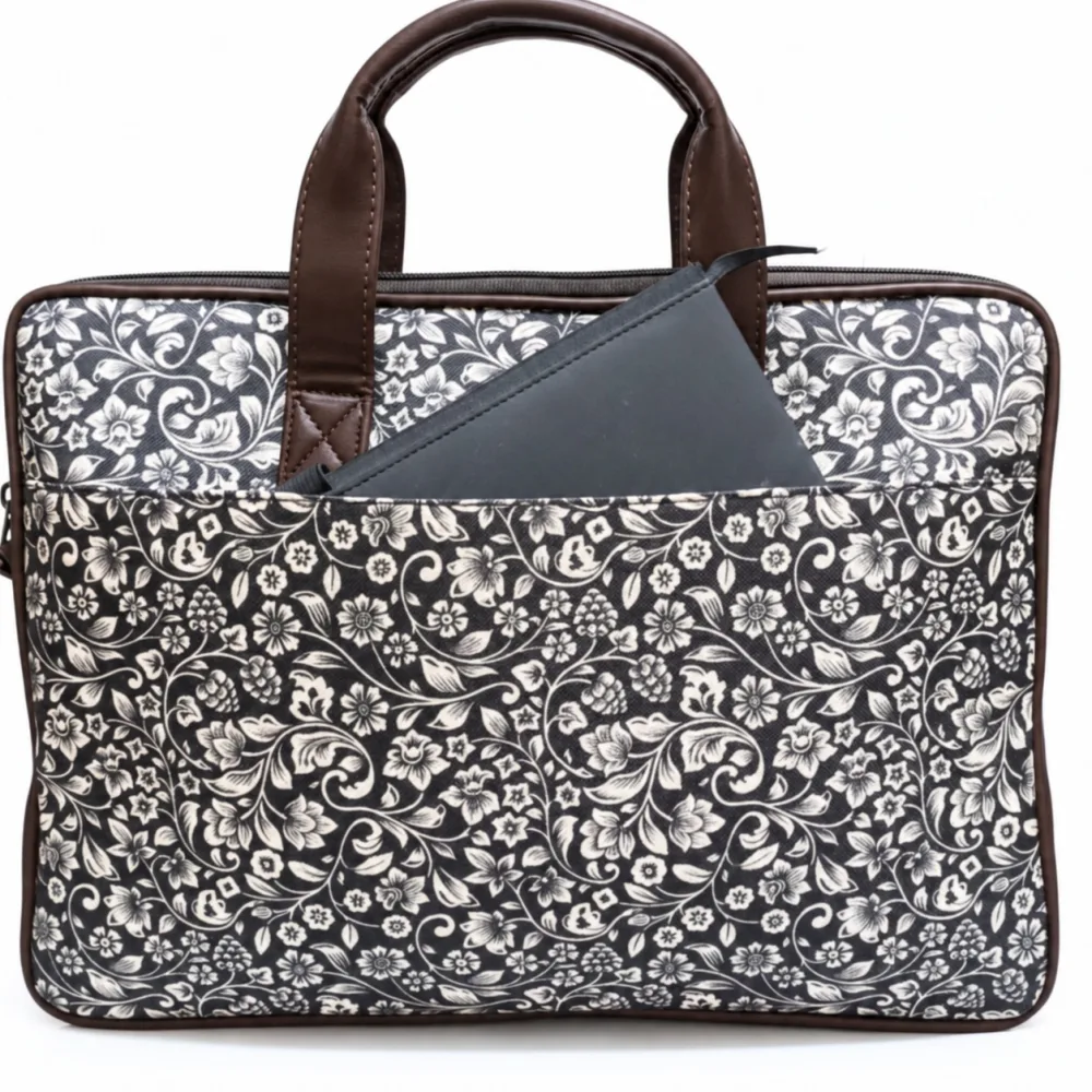 Floral Printed Laptop Messenger Bag for Men and Women