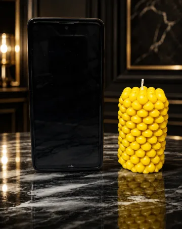 Luxury Yellow Scented Candle Long Bubble Pillar Fancy Candles