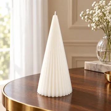 Derben Clove White Scented Cone Pillar Candle for Home Décor