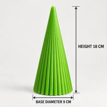 Derben Clove Light Green Scented Ribbed Cone Candle for Décor