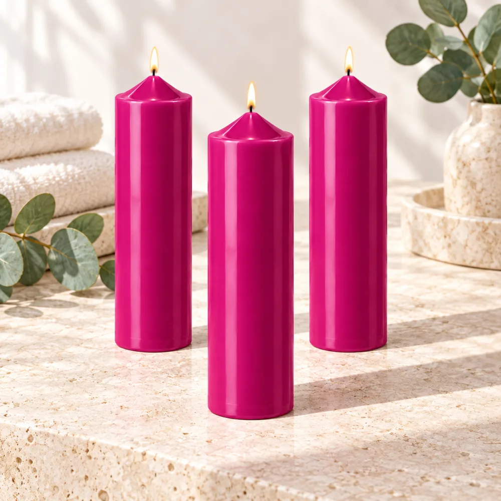 Derben Clove Magenta Tall Scented Pillar Candle for Décor