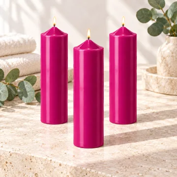 Derben Clove Magenta Tall Scented Pillar Candle for Décor