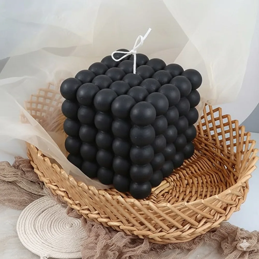 Derben Clove Black Bubble Cube Candle for Home Décor