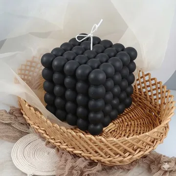 Derben Clove Black Bubble Cube Candle for Home Décor
