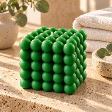 Derben Clove Green Bubble Cube Candle for Home Décor