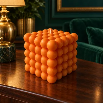 Derben Clove Orange Bubble Cube Candle for Home Décor