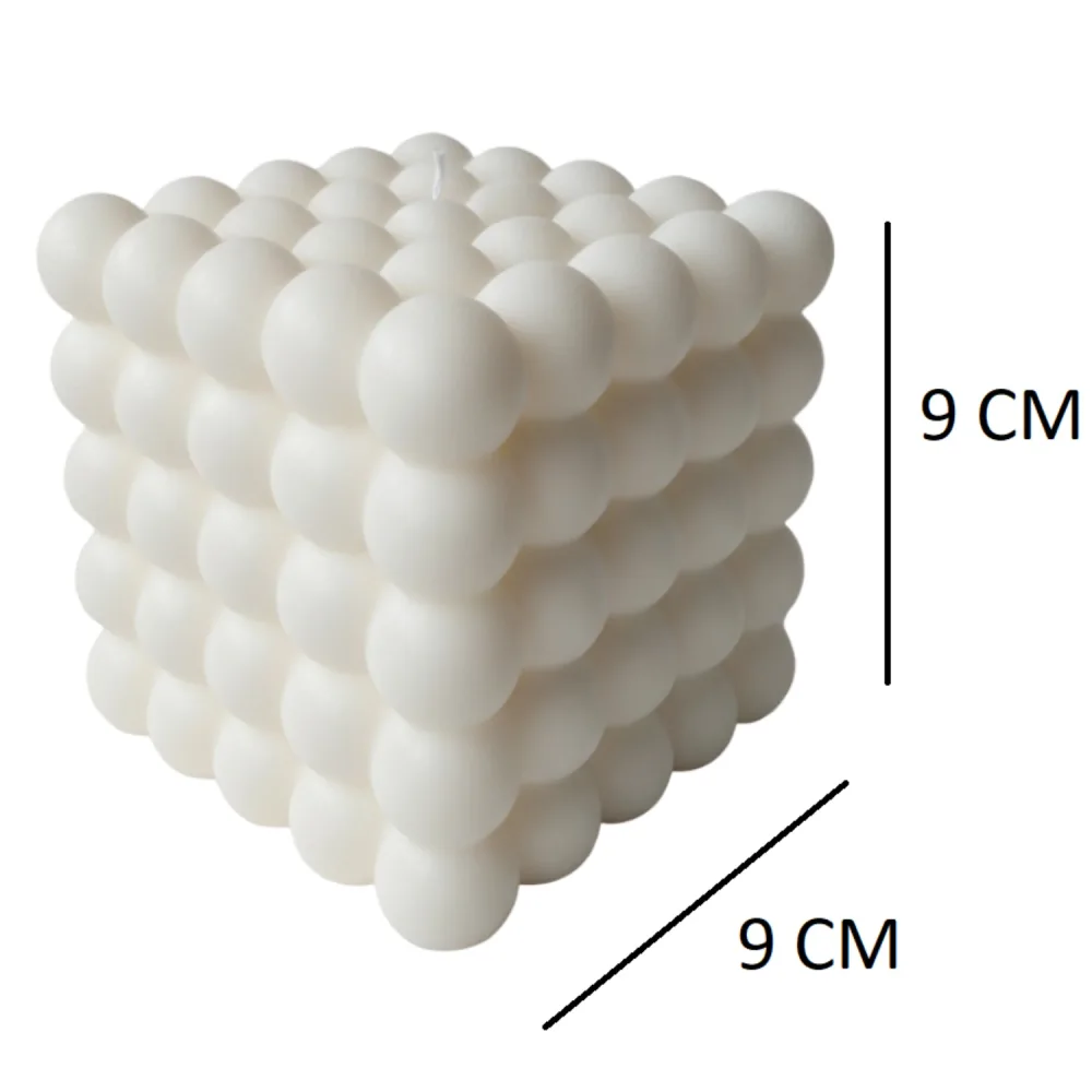 Derben Clove White Bubble Cube Candle for Home Décor