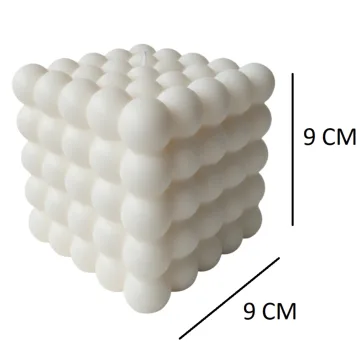 Derben Clove White Bubble Cube Candle for Home Décor