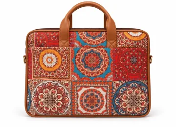 Derben Clove Mandala Print Laptop Messenger Bag – Tan