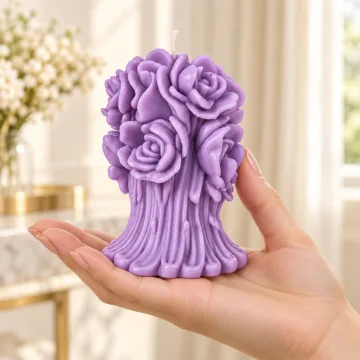Derben Clove Rose Bouquet Candle for Home Decor & Gifting