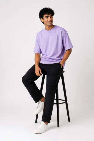Plain Oversized T Shirt for Men | Baggy Cotton Loose Gym Fit Tee