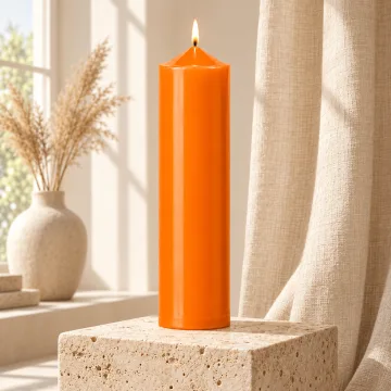 Scented Simple Pure Soywax Pillar Candle - ORANGE