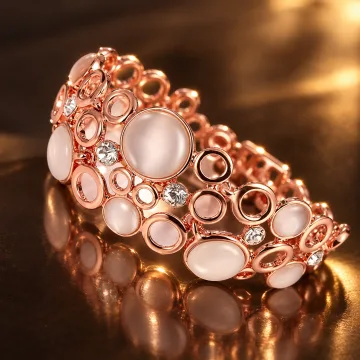 Zircon Stone Stud Amazing Geometrical German Bracelets Rose Gold