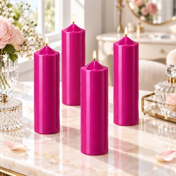 Derben Clove Magenta Tall Scented Pillar Candle for Décor