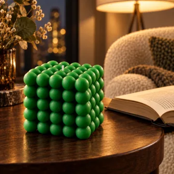 Derben Clove Green Bubble Cube Candle for Home Décor