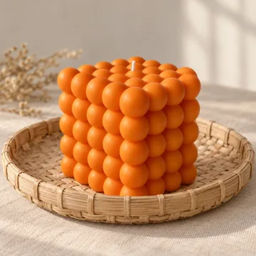 Derben Clove Orange Bubble Cube Candle for Home Décor